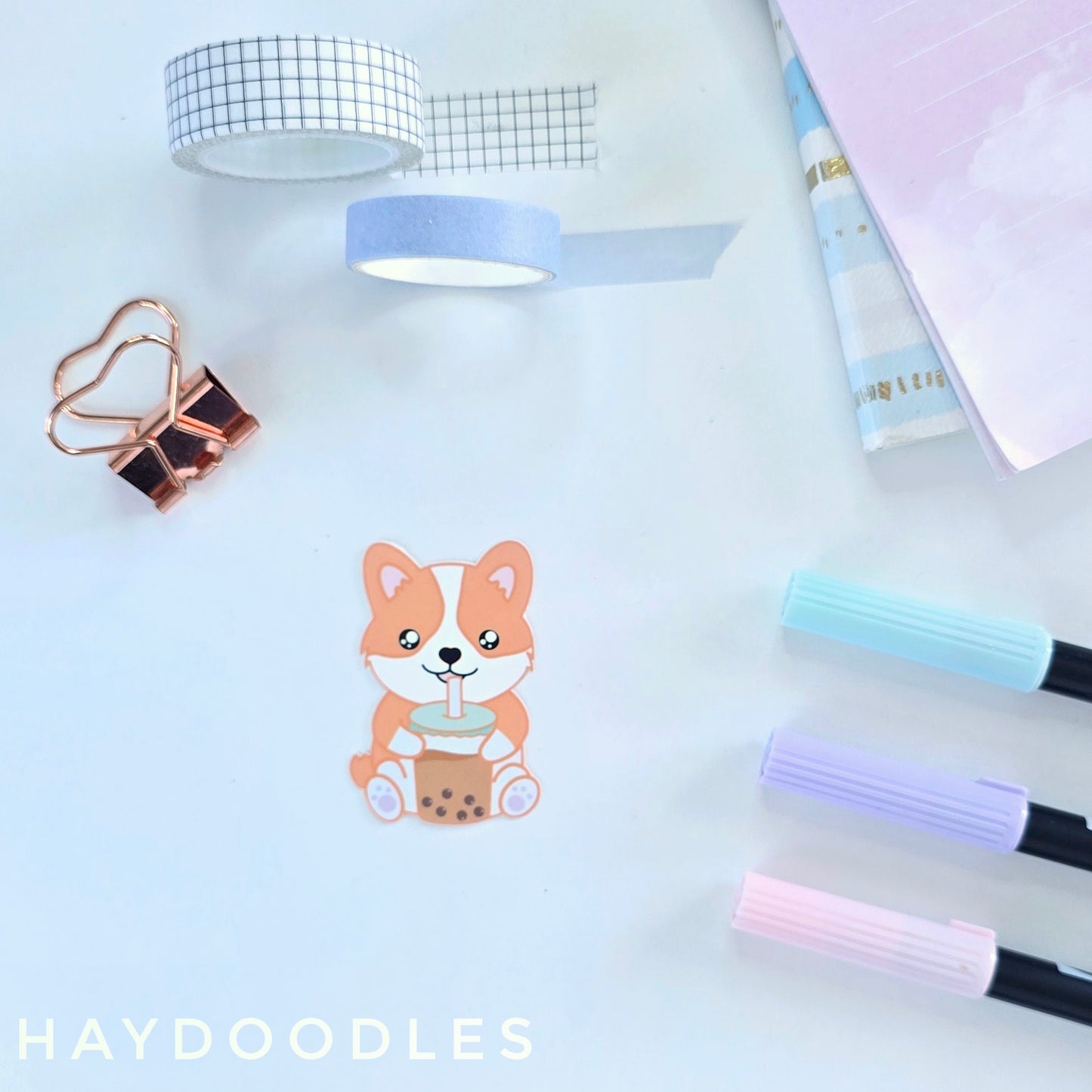 Corgi Bubble Tea Sticker