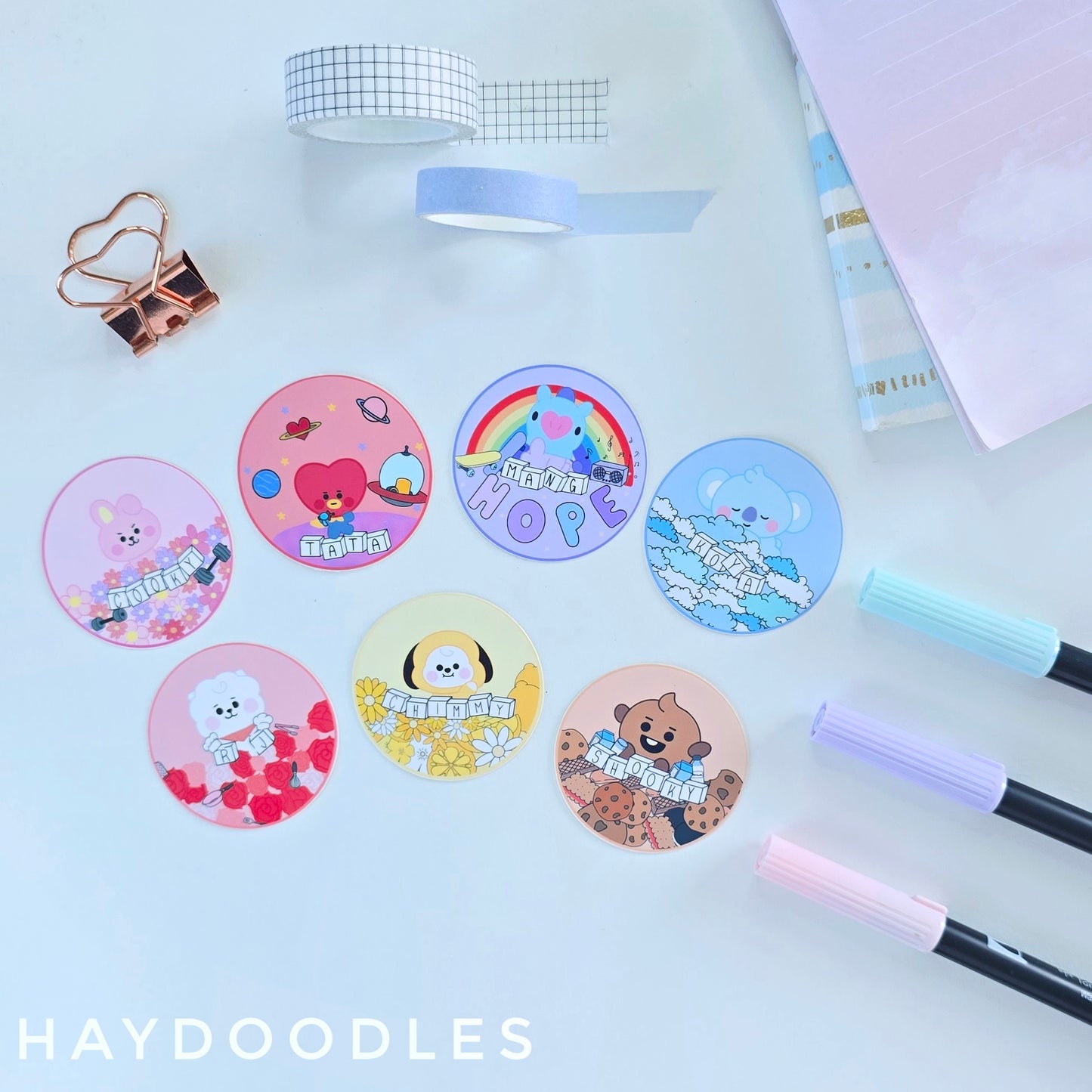 BT21 Round Stickers