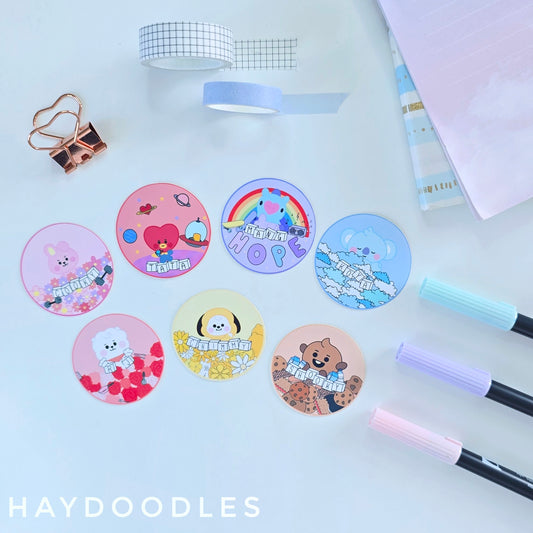 BT21 Round Stickers