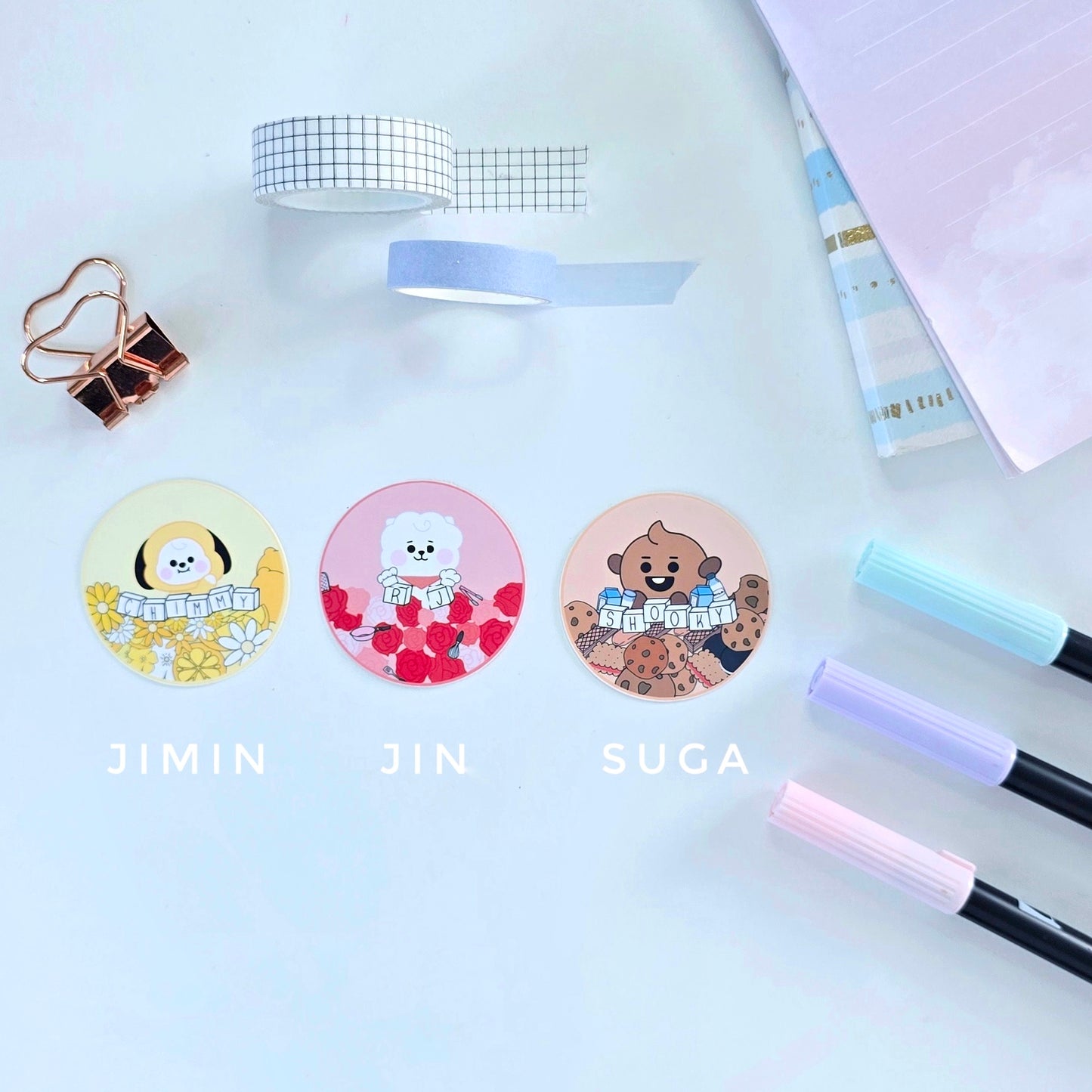BT21 Round Stickers