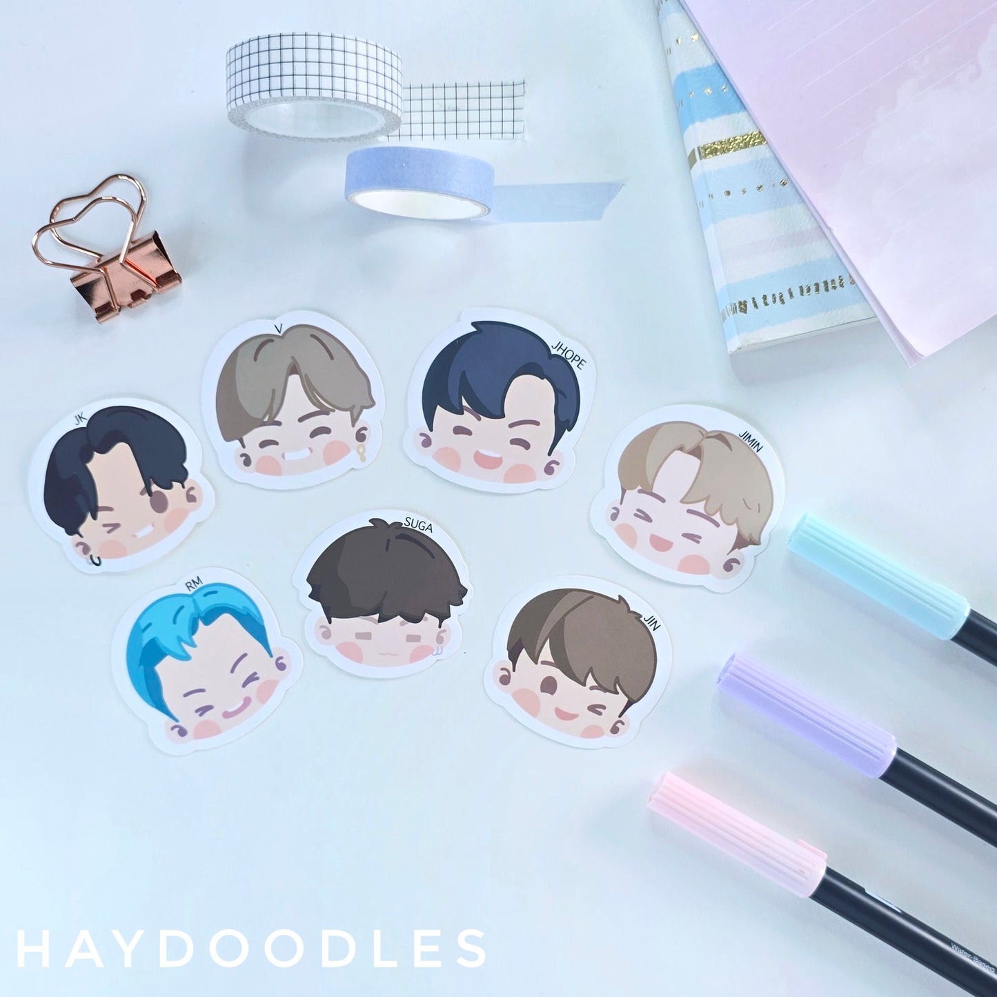 BTS Doodle Head Stickers