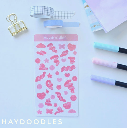 Glitter Doodle Sticker Sheet