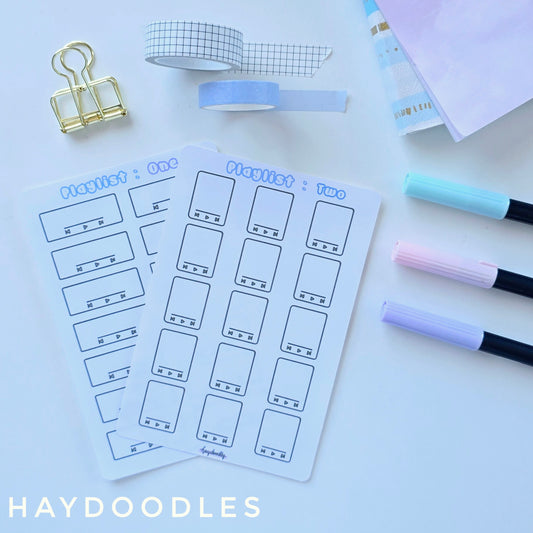 Playlist Sticker Sheets