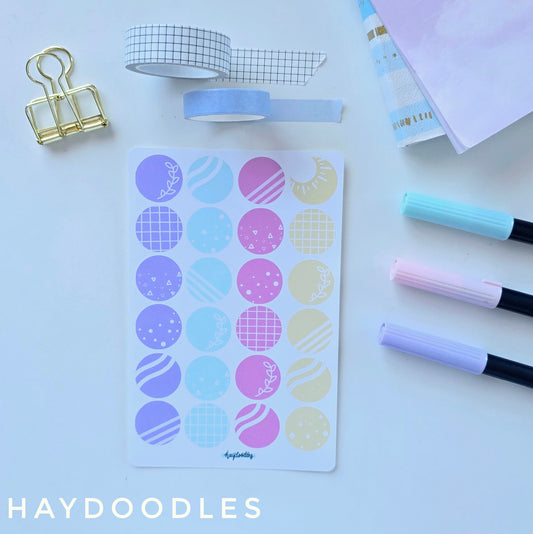 Doodle Dotted Sticker Sheet